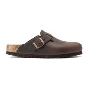 Birkenstock Brun läder tofflor sandaler Brown, Dam