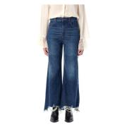 Chloé Nattblå Cropped Wide-Leg Jeans Blue, Dam