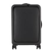 Emporio Armani Svart unisex trolley med Saffiano-detalj Black, Unisex