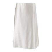 Jil Sander Vit Viskos Midi Kjol White, Dam