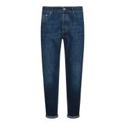 Brunello Cucinelli Blå Denim Jeans med Dragkedja Blue, Herr