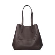 Brunello Cucinelli Läder Shopper Väska med Monile Dekoration Brown, Da...