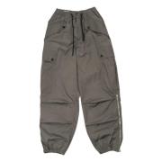 Dries Van Noten Nylon Vattenavvisande Cargo Byxor Grå Gray, Herr