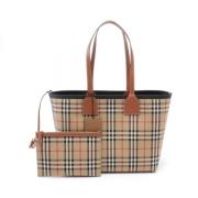 Burberry Vintage Pre-owned Canvas handvskor Beige, Dam