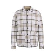 Cast Iron Dobby Check Overshirt Regular Fit Gray, Herr