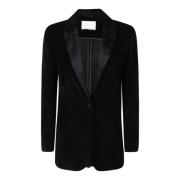 Circolo 1901 Svart Sammet Shawl Revers Blazer Black, Dam