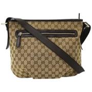 Gucci Vintage Pre-owned Canvas axelremsvskor Beige, Dam