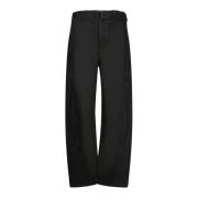 Lemaire Svarta Wide-Leg Byxor för Män Black, Herr