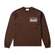 Aries LS Tee med Temple Print Brown, Herr