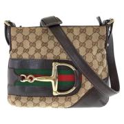 Gucci Vintage Pre-owned Canvas axelremsvskor Beige, Dam