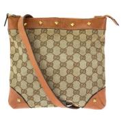 Gucci Vintage Pre-owned Canvas axelremsvskor Brown, Dam