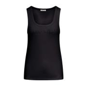 Moncler Svart Logo Tank Top Black, Dam