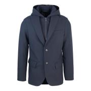 Emporio Armani Blå Blazer med Vändbar Krage Blue, Herr