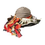 Dolce & Gabbana Brun stråsolhatt med blommönster Multicolor, Dam