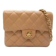 Chanel Vintage Pre-owned Laeder axelremsvskor Beige, Dam