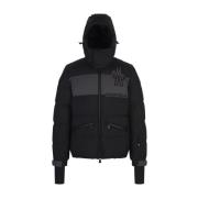 Moncler Svart Skidjacka med Fjälldetaljer Black, Herr