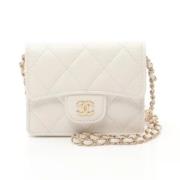 Chanel Vintage Pre-owned Laeder axelremsvskor White, Dam