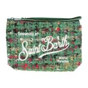 MC2 Saint Barth Tweed Pochette Aline W Väska Green, Dam