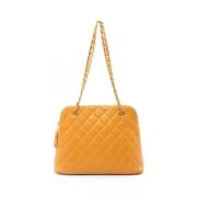 Chanel Vintage Pre-owned Laeder axelremsvskor Yellow, Dam