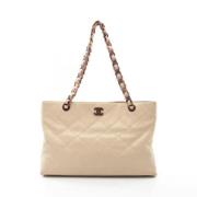 Chanel Vintage Pre-owned Laeder axelremsvskor Beige, Dam