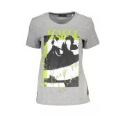 Guess Grå Bomull T-shirt med Broderi Gray, Dam