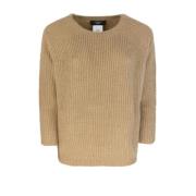 Max Mara Brun Crewneck Tröja Mohair Blandning Brown, Dam