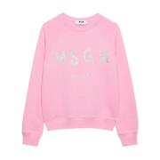 Msgm Casual Sweatshirt med 12C Stil Pink, Dam