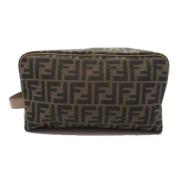 Fendi Vintage Pre-owned Canvas handvskor Brown, Dam