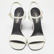 Chanel Vintage Pre-owned Laeder sandaler White, Dam