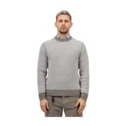 Gran Sasso Honeycomb Crew Neck Sweater Beige, Herr