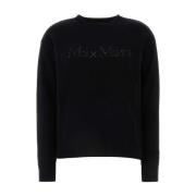 Max Mara Svart tröja med logodekoration Black, Dam