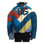 Dolce & Gabbana Multifärgad Logo Patch Puffer Jacka Herr Multicolor, H...