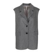 Liviana Conti Kashmir Vändbar Ärmlös Gilet Gray, Dam