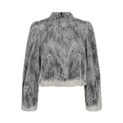 Co'Couture Silver Spetsblus Gray, Dam