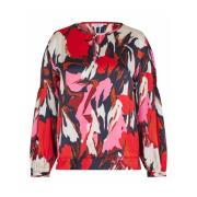 Masai Färgglad Print Topp Flame Scarlet Multicolor, Dam