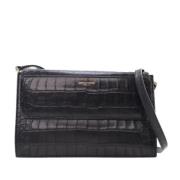 Yves Saint Laurent Vintage Pre-owned Laeder crossbodyvskor Black, Dam