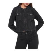 Liu Jo Denim Kate Donna Jacka med Cropped Fit Black, Dam