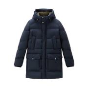 Woolrich Premium Dunparkas Melton Blå Blue, Herr