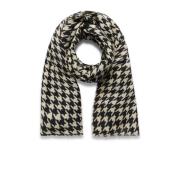 Part Two Svart Houndstooth Halsduk Black, Dam