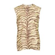 Stella McCartney Tiger Print Ärmlös Topp Beige, Dam