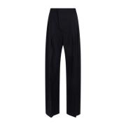 Victoria Beckham Midnight Blue Wide Leg Trousers Black, Dam