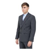 Selected Homme Dubbelknäppt Grå Randig Blazer Gray, Herr