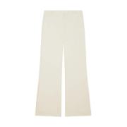 Patrizia Pepe Låg Midja Twill Byxor White, Dam