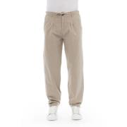 Baldinini Chino Byxor - Framknapp Stängning Beige, Herr