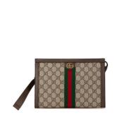 Gucci Vintage Pre-owned Tyg kuvertvskor Beige, Dam