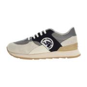 Guess Låga lädersneakers - Beige Gray, Herr