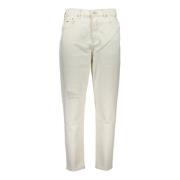 Tommy Hilfiger Hög Tapered Mom Jeans Vit Denim White, Dam