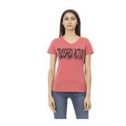 Trussardi Kortärmad V-ringad T-shirt Pink, Dam