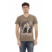 Trussardi Kortärmad V-ringad T-shirt Brown, Herr