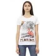 Trussardi Casual T-shirt med rund hals White, Dam